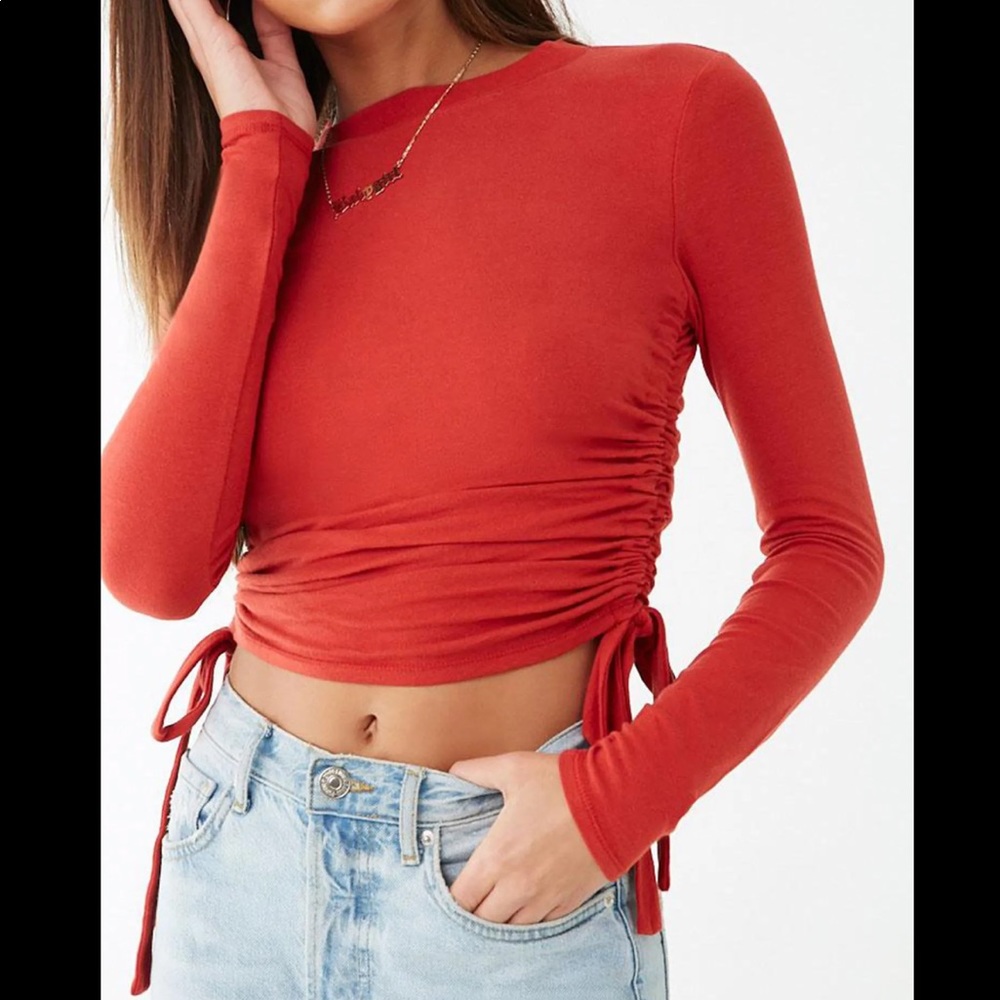 Forever 21 round neck ruched top